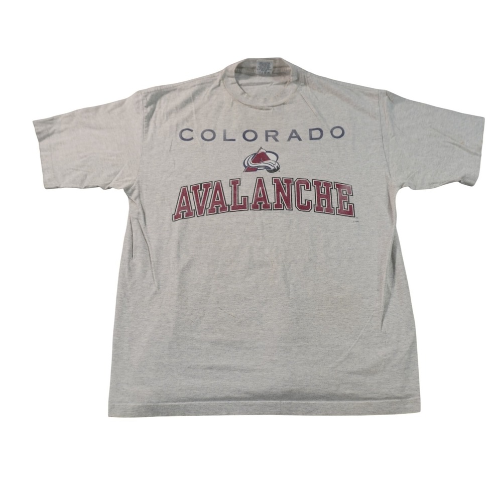 Vintage NHL Colorado Avalanche T-Shirt Mens Large Gray 90s Hockey Graphic Tee